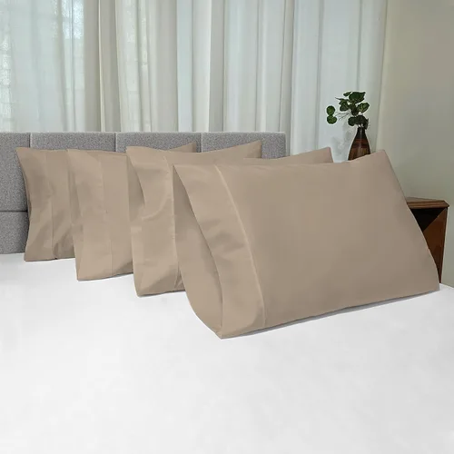 Vista 21 de Juego de 2 fundas de almohada de 100 % algodón puro, tamaño King, color plateado, lujosas fundas de almohada de algodón de fibra larga de 400 hilos