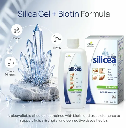 Vista 3 de Hübner - Gel de sílice original de 17 fl oz / 16.9 fl oz, paquete de 4, para cabello, piel, uñas y tejido conectivo, fórmula de gel de sílice