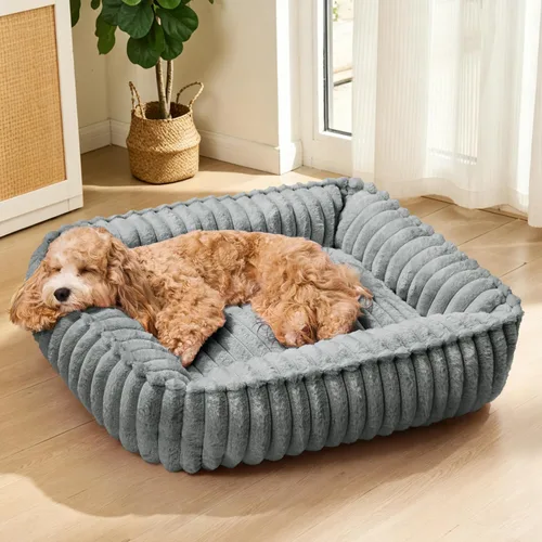 Vista 12 de Cama para perros pequeños, cama calmante para gatos de interior Gris