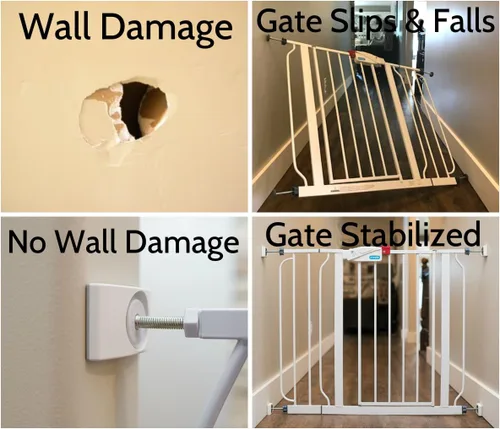 Vista 3 de Wall Nanny - Protector de pared para puerta de perro (fabricado en Estados Unidos) protege las paredes y puertas de las puertas de las mascotas Negro