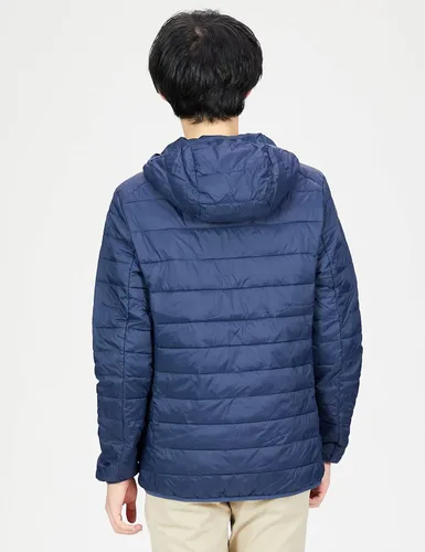 Vista 3 de Tienda Essentials Chaqueta acolchada con capucha ligera y resistente al agua para hombre