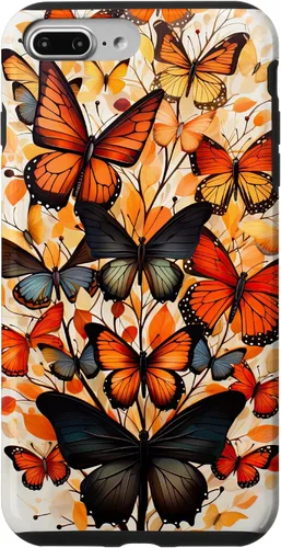 Vista 9 de iPhone 14 mariposa estética naranja mariposas naturaleza acuarela caso