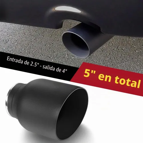 Vista 7 de LCGP Punta de escape negra diésel de 2.5 a 4 pulgadas, longitud total de 5 pulgadas, diseño de doble pared