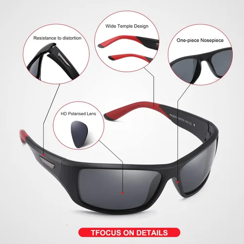 Vista 4 de PUKCLAR Gafas de sol deportivas polarizadas para hombres y mujeres, gafas de sol de conducción, ciclismo, correr, pesca, golf, montura irrompible