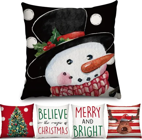 Vista 9 de Tatuo 6 Fundas de Almohadas Navideñas Fundas de Cojines Decoración de Vacaciones Decoración Funda de Almohada Decorativa para Sofá Sillón Navidad