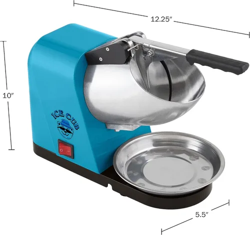 Vista 2 de Máquina de cono de nieve - Afeitadora de hielo con potente motor de 170 W - Máquina de hielo triturado para encimera fácil de usar por Great Azul