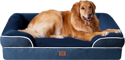 Vista 77 de EHEYCIGA – Cama ortopédica impermeable para perros pequeños, de espuma viscoelástica tipo caja de huevos, con bordes elevados y base antideslizante