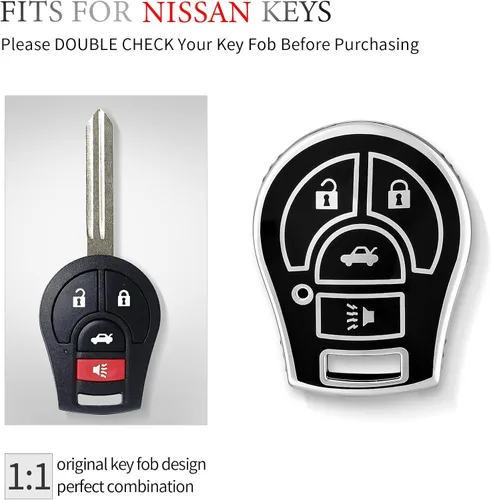 Vista 2 de OFFCURVE para Nissan Funda para Llavero, Estuche para Llave de Coche para Nissan Versa Juke Rogue Sentra Titan Armada Cube Frontier NV Infiniti FX35