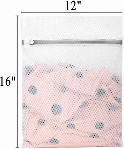 Vista 5 de Muchfun 3 bolsas duraderas de malla de diamante para lavandería, para prendas delicadas, 12 x 16 pulgadas (3 medianas)