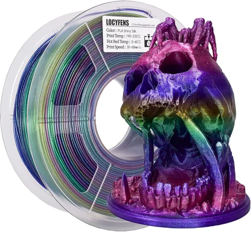 Vista 10 de Filamento para Impresora 3D PLA, Filamento PLA Arcoíris 1.75mm +/-0.02mm, Filamento PLA de Seda de Doble Color, Paquete de Filamento 3D Coextruido 2