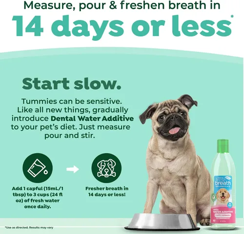 Vista 3 de TropiClean - Aditivo de agua para aliento fresco para cachorros, solución limpiadora de dientes y ambientador de aliento, sin necesidad de pasta