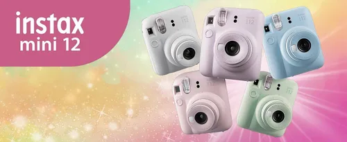 Vista 9 de Fujifilm INSTAX MINI 12 Blue Bundle 2025 (2 paquetes individuales (20 hojas), morado lila