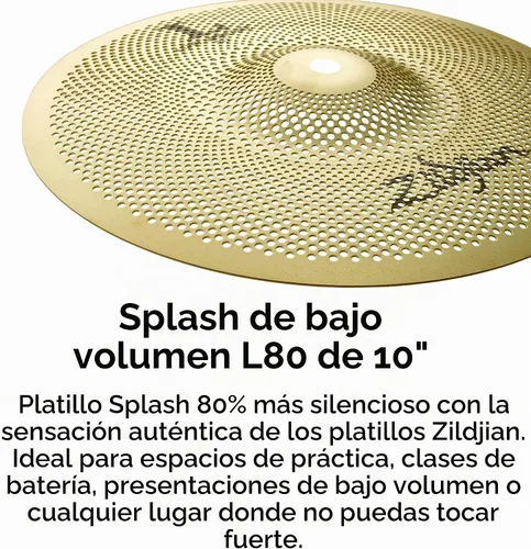 Vista 3 de Zildjian LV8010S-S Platillo de salpicaduras de bajo volumen L80 de 10