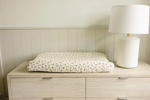 Vista 5 de Mebie Baby Funda para cambiador, flor de otoño, 100% muselina de algodón para cambiador, funda para bebé niño y niña, fundas de decoración