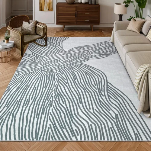 Vista 9 de YIHOUSE Alfombra de leopardo para sala de estar, bonita alfombra con estampado de guepardo blanco y negro, moderna, lavable, alfombras con estampado