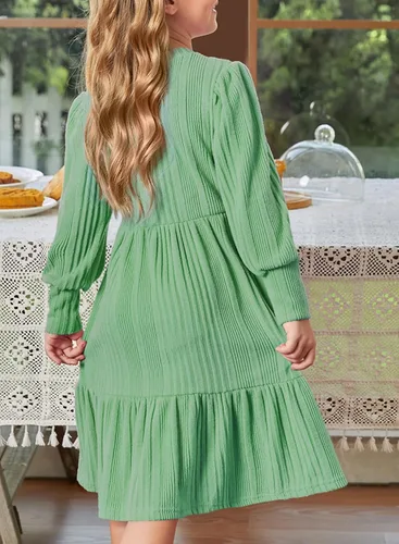 Vista 5 de blibean Vestido tipo suéter de manga larga para niñas, talla 6-14 años