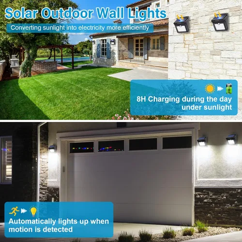 Vista 5 de Luposwiten Luces solares para exteriores, 28 LED, luces solares con sensor de movimiento con ángulo de movimiento de 125°, impermeable, IP65