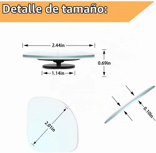 Vista 2 de Espejo de punto ciego para vehículo, con forma de ventilador, vidrio de alta definición, sin marco, espejo retrovisor convexo de gran angular