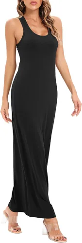 Vista 4 de Roselux Vestido largo sin mangas con cuello redondo a rayas para mujer