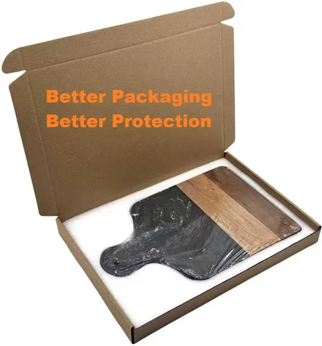 Vista 2 de Tabla de cortar con mármol y madera natural, tabla de servir para frutas de bistec con asa, tabla de cortar para pan como bandejas para servir Negro