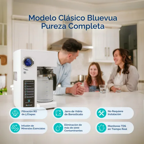Vista 2 de Bluevua RO100ROPOT - Filtro de agua para encimera con sistema de ósmosis inversa, purificación de 4 etapas, filtración de ósmosis inversa, 2:1 puro