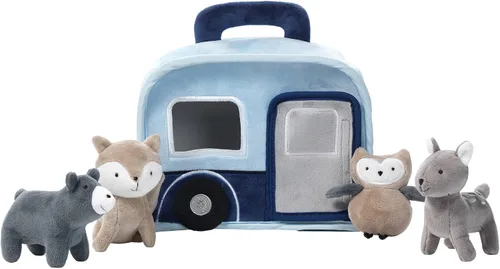 Vista 3 de Lambs & Ivy Peluche azul interactivo para caravana/RV con juguetes de animales de peluche
