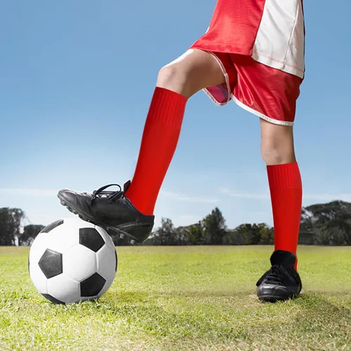 Vista 3 de Calcetines deportivos deportivos de fútbol para jóvenes, niños y niñas de 4 a 16 años de edad, calcetines deportivos altos