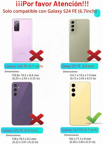 Vista 2 de ONOLA Funda para teléfono Samsung Galaxy S24 FE con protector de pantalla HD, funda para teléfono de servicio pesado resistente a golpes y caídas