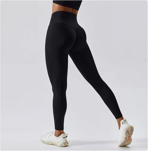 Vista 3 de Pantalones de yoga de cintura alta para mujer, con levantamiento de glúteos, sin costuras, elásticos, de secado rápido, mallas para fitness