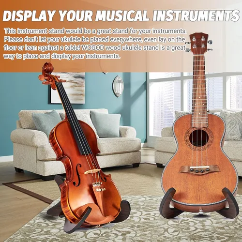 Vista 5 de Soporte para ukelele, soporte para instrumentos, soporte de mandolina portátil, accesorio para ukelele