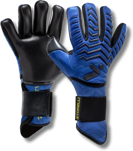 Vista 9 de Guantes de portero Storelli Electric, protección de mano de alto impacto con 5 espinas de dedo extraíbles y correa de muñeca Negro Cargo
