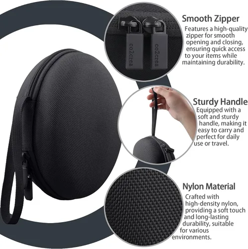 Vista 5 de co2CREA para audífonos Beats Studio Pro / Studio3 / Solo4 / Solo3, estuche de viaje rígido compatible con audífonos inalámbricos de diadema Beats