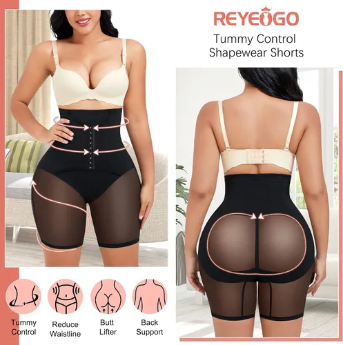 Vista 2 de REYEOGO Pantalones moldeadores para mujer, cintura alta, control de abdomen, moldeador de cuerpo, faja moldeadora de cintura, pantalones cortos más