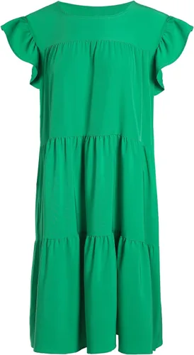 Vista 2 de Vestidos de verano para mujer 2023, talla grande, casual, lindo, vestido tipo babydoll con volantes escalonados, estilo bohemio, vestido de playa