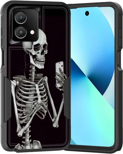 Vista 258 de para Moto G Play 4G 2024, funda de dos capas híbrida resistente y a prueba de golpes, PC duro + silicona suave protectora para Motorola Moto G Play