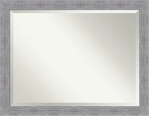 Vista 20 de Amanti Art Brown Wall Mirror 25x21 Bark Rustic Char Rectangle Bathroom Mirror for Wall Decor Living Room, Small Rustic Farmhouse Frame, Hangs