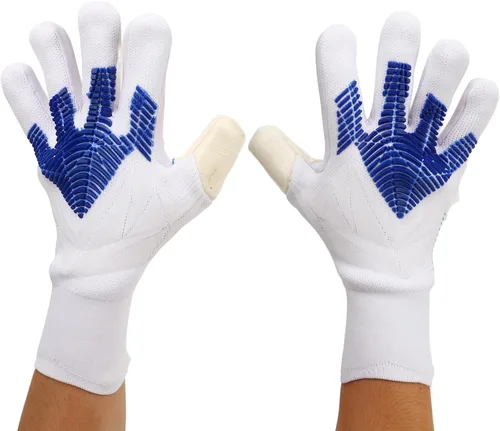 Vista 3 de Guantes de portero de fútbol con fuerte agarre en la palma, protección adicional para los dedos, material de látex antideslizante y nailon, diseño