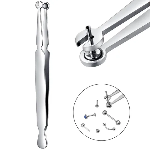 Vista 11 de DJCIW Abrazaderas de piercing para tabique, alicates de perforación de acero inoxidable quirúrgico de 6 pulgadas, herramientas de perforación