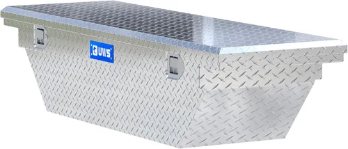 Vista 7 de UWS EC10291 Caja de herramientas para camión angular de aluminio de pared gruesa de 63 pulgadas con perfil bajo, tapa RigidCore