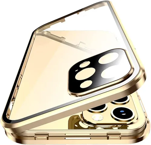 Vista 17 de Funda magnética con bloqueo de seguridad para iPhone 11 Pro de doble cara de vidrio de 360°, cubierta de cuerpo completo con protector de lente