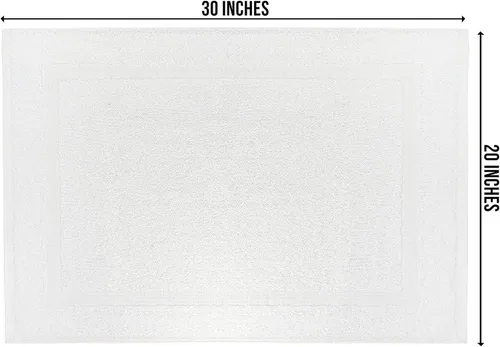 Vista 2 de Paquete de 6 toallas de baño blancas de 20 x 30 pulgadas, tapetes de baño económicos de hotel para piso de baño, calidad de hotel y tapetes de baño