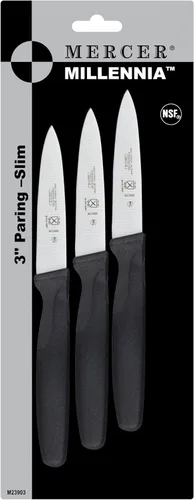 Vista 22 de Mercer Culinary M22102 Millennia Black Handle - Cuchillo de pelar/tornear, mango negro, 2.5 pulgadas