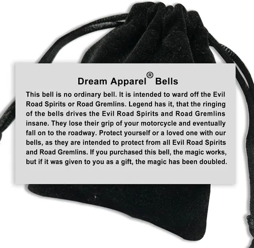Vista 4 de Dream Apparel Campana de Motocicleta Ángel Guardián Aleja Gremlins, Campana de Motociclista para Hombres Mujeres Motociclistas, Regalo de Buena