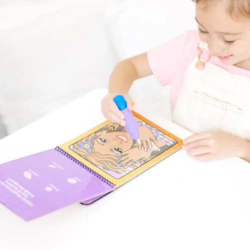 Vista 8 de Melissa & Doug On the Go Water Wow! Almohadilla reutilizable para actividades de revelación de agua, maquillaje y manicura