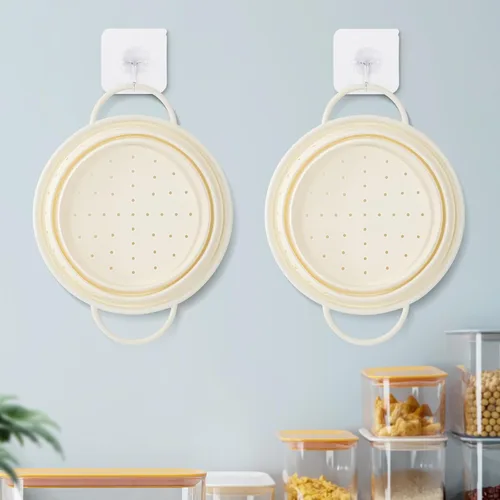 Vista 6 de Kkioiome Coladores y coladores, colador plegable de silicona para fregadero, 13 pulgadas, coladores y coladores para cocina, escurridor grande