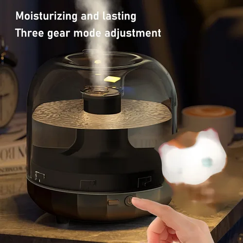 Vista 4 de Mini humidificadores portátiles, 2024 nuevos humidificadores pequeños de niebla fría de 16.9 fl oz para dormitorio, humidificador de escritorio USB