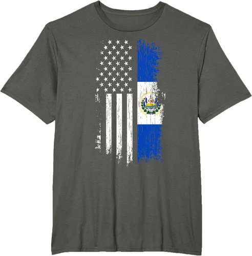Vista 8 de Camiseta de la bandera de Estados Unidos salvadoreño - Camiseta de El Salvador USA