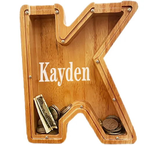 Vista 32 de Alcancía personalizada grande de madera con letras, alcancía de monedas, alcancía personalizada con nombre, puede usarse como regalo de Navidad