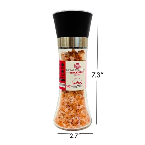 Vista 4 de Sal rosa del Himalaya de grano grueso a granel en frasco, cristales gourmet puros 100% naturales, contiene 84 minerales adecuados para exfoliantes