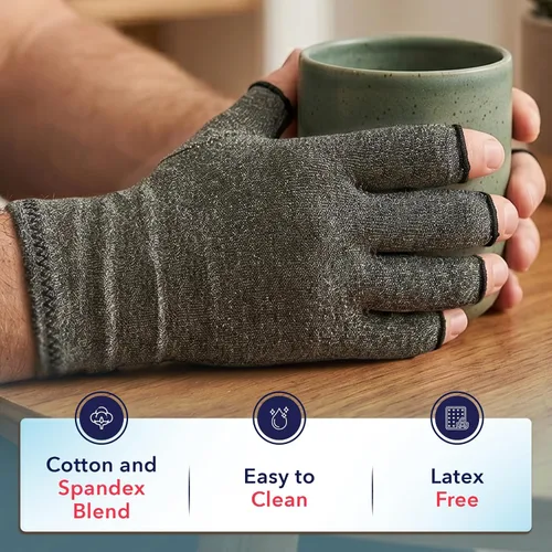 Vista 5 de Doctor Developed Compression Gloves for Women and Men, Open-Finger Arthritis Gloves, Typing Gloves, Arthritis & Carpal Tunnel